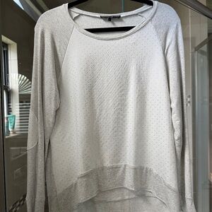 Generation Love Sweatshirt with Elbow Patches-Size Large-grey/wht/silver dots